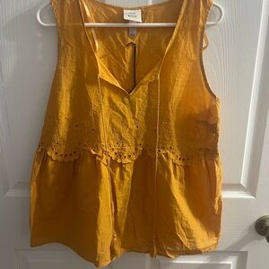 Knox Rose Yellow Sleeveless Tank Top Relaxed Style